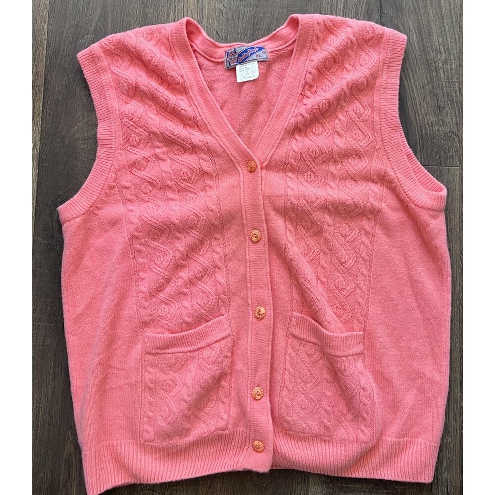 Vtg New Wang Kong Acrylic Sweater Vest XL